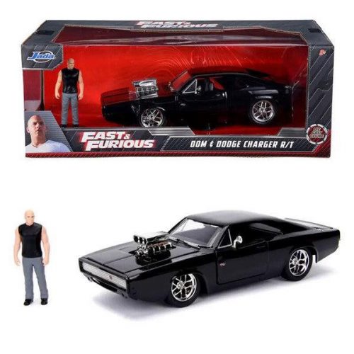 Halálos iramban - Dom figura és Dodge Charger R/T fém autó 1:24