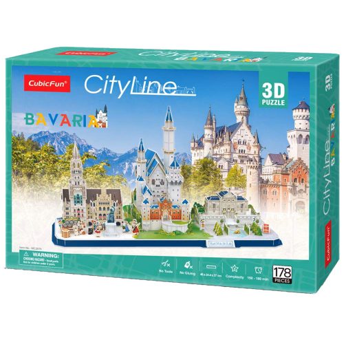 CubicFun: Bajorország - City Line 3D puzzle 178 db-os