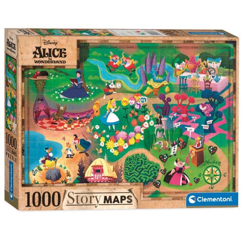 Clementoni - Disney történet térkép - Alice Csodaország puzzle 1000 db-os