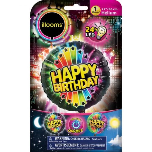 Illooms LED fólia lufi - Happy Birthday felirattal 1 db-os