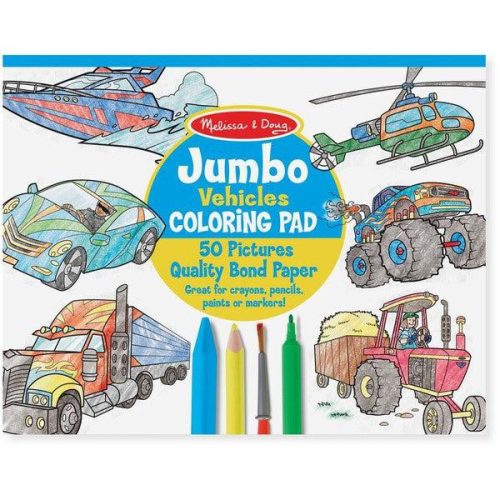 Melissa & Doug - Jumbo színező, járművek