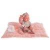 Antonio Juan pisilő baba rózsaszín csíkos ruhában, 42 cm-es