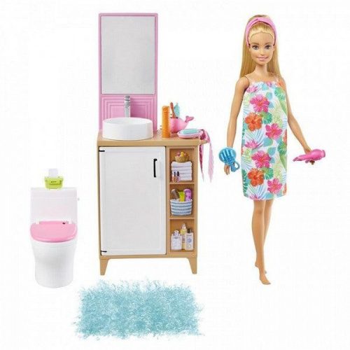 Barbie Fürdőszoba játékszett - Barbie babával és kiegészítőkkel