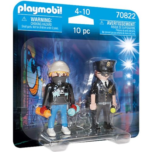 Playmobil 70822 - Rendőr és graffitis figura