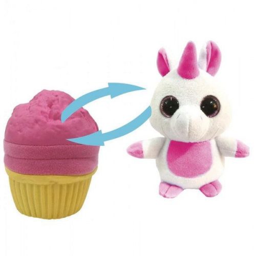 Magic Muffin - kifordítható plüss figura - Yogi a pink-fehér unikornis