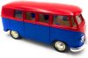 Fém kisautó 1:32-es méretarány - Volkswagen T1 Transporter (piros-kék)