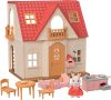 Sylvanian - Piros tetős kezdőház szett