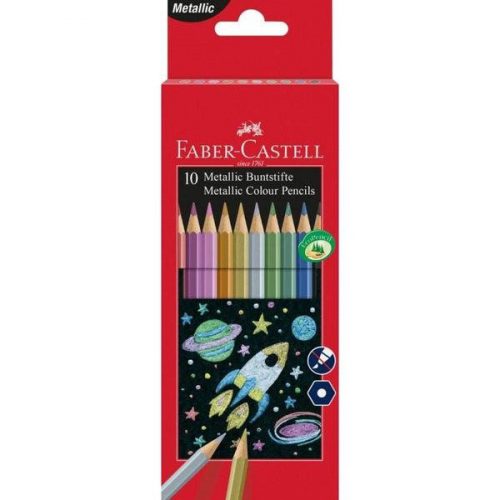 Színes ceruza készlet fémes színekkel, 10 db-os - Faber-Castell