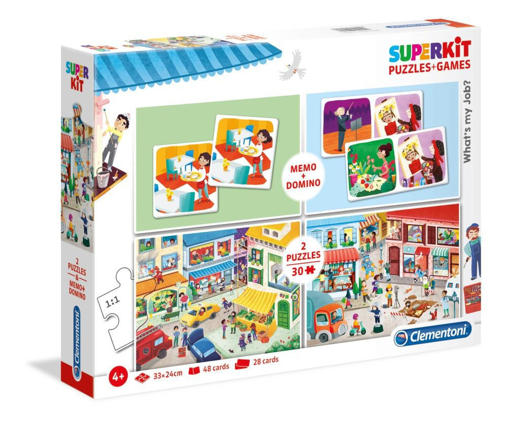 Clementoni - Szakmák 2 x 30 db-os puzzle, memória és dominó játék termék 2. képe
