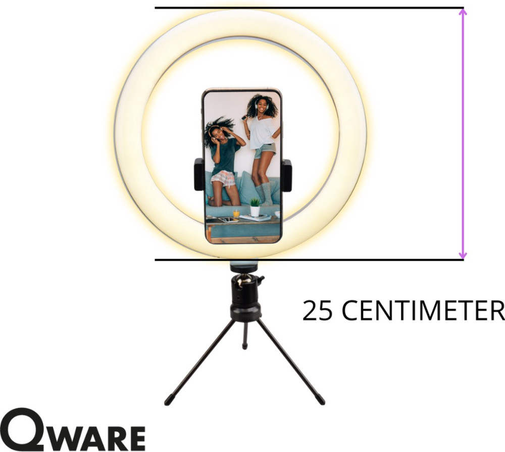 Qware: LED gyűrűs lámpa állvánnyal okostelefonhoz termék 2. képe