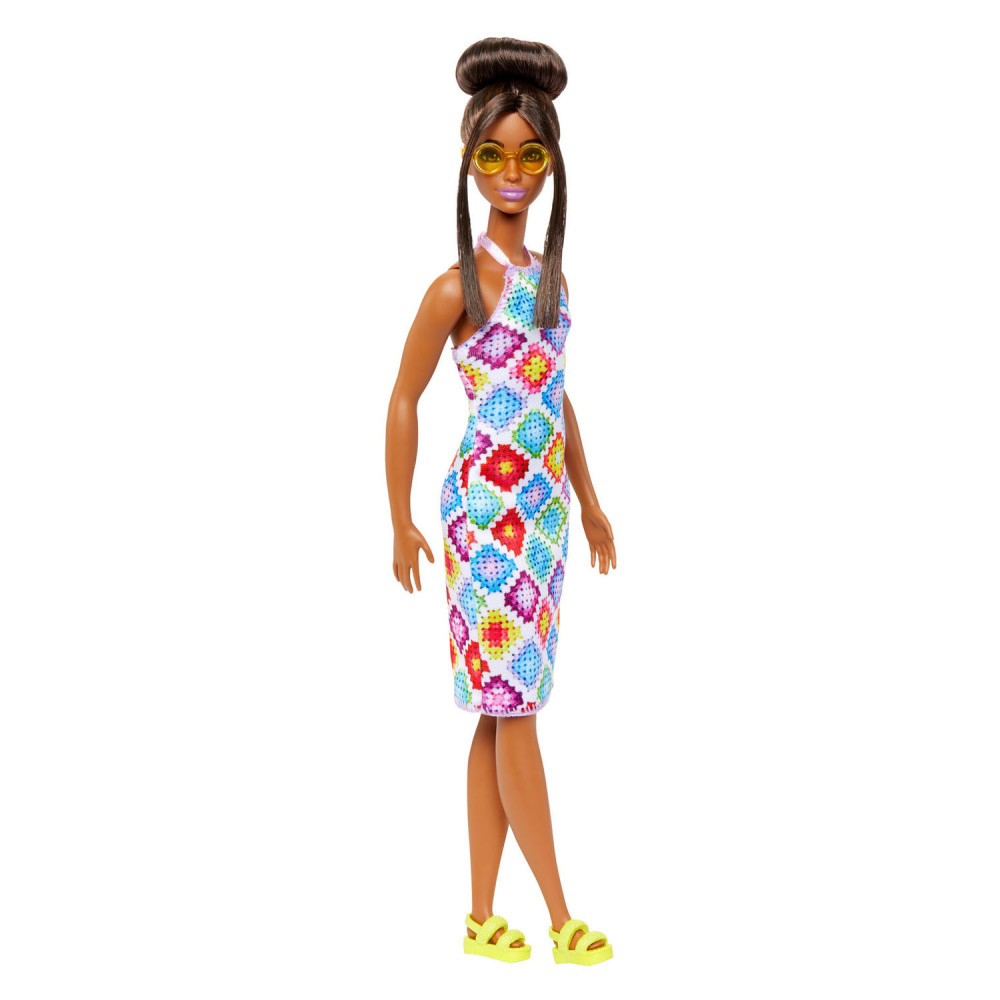 Barbie Fashionista baba - Kontyos barna hajú sárga szemüveggel termék 2. képe
