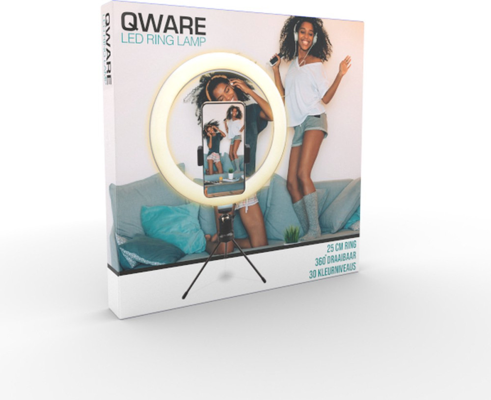 Qware: LED gyűrűs lámpa állvánnyal okostelefonhoz akciós termékkép 1